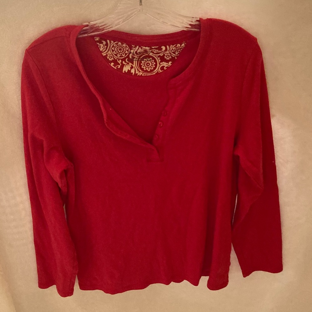Talbot’s Red Women’s Long Sleeve Cotton Top